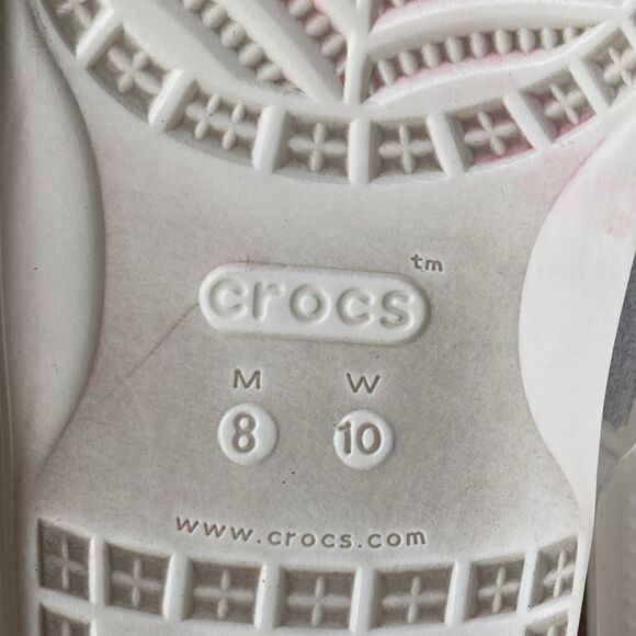 Crocs White Sparkly Sandals Sz 10 - Picture 7 of 7